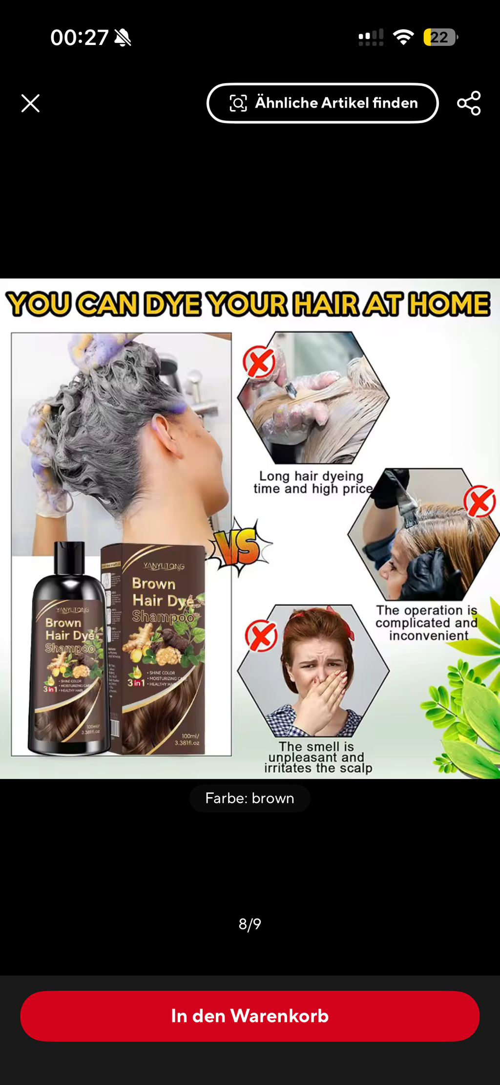 3-in-1 Brown Hair Shampoo – Färbendes Shampoo für braune Haare