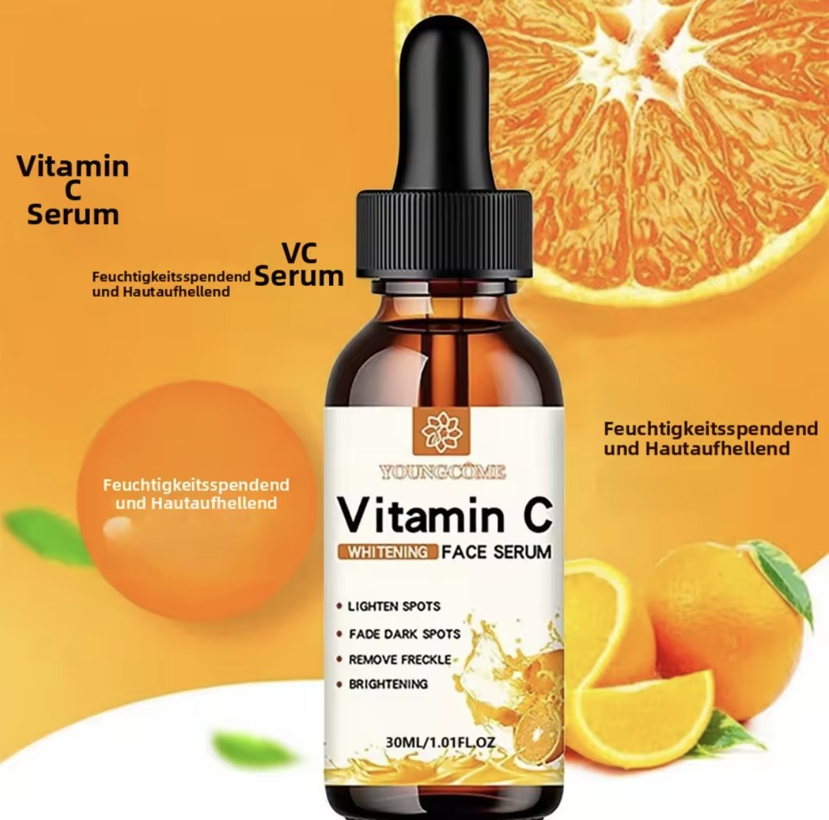 Vitamin C Facial Essence Hyaluronic Acid Dark Skin Brighten Serum Fade Fine Lines Moisturizing Repair Dull Serum Face Skin Care