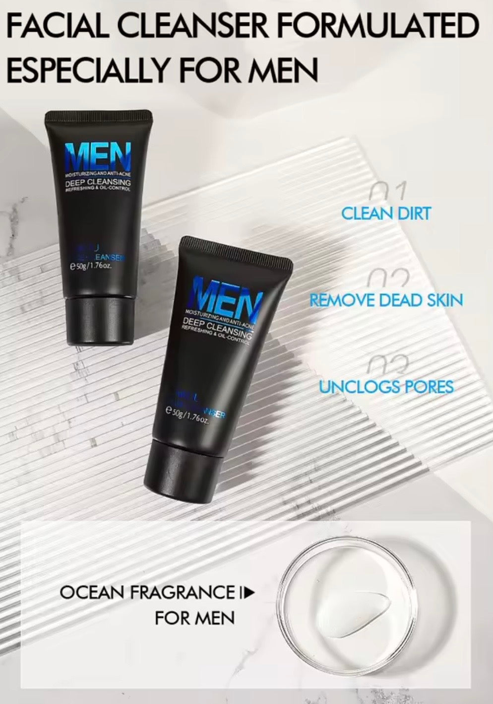 Men Deep Clean Face Wash – Feuchtigkeitsspendender Gesichtsreiniger