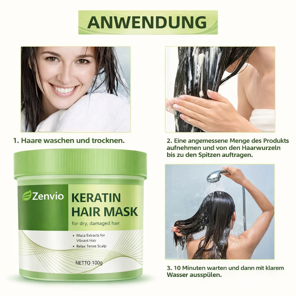 Zenvio Keratin Hair Mask – Reparierende Haarmaske für glänzendes & gesundes Haar