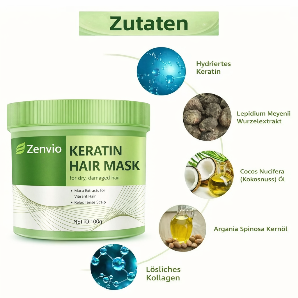 Zenvio Keratin Hair Mask – Reparierende Haarmaske für glänzendes & gesundes Haar