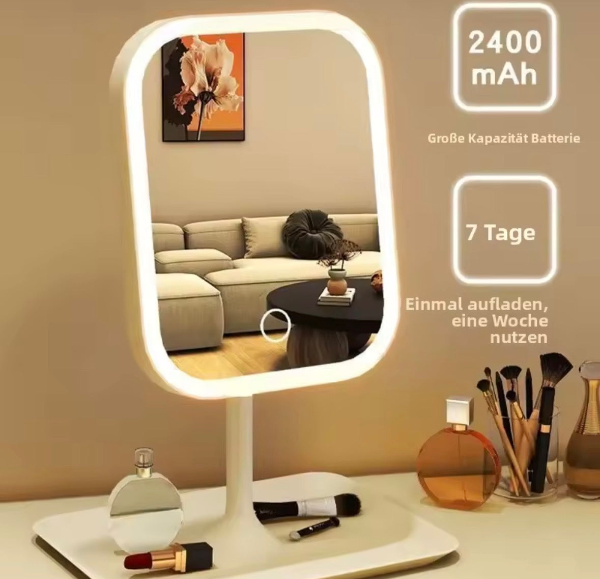 LED Make-up Spiegel mit Licht – Touch Kosmetikspiegel für Schminktisch