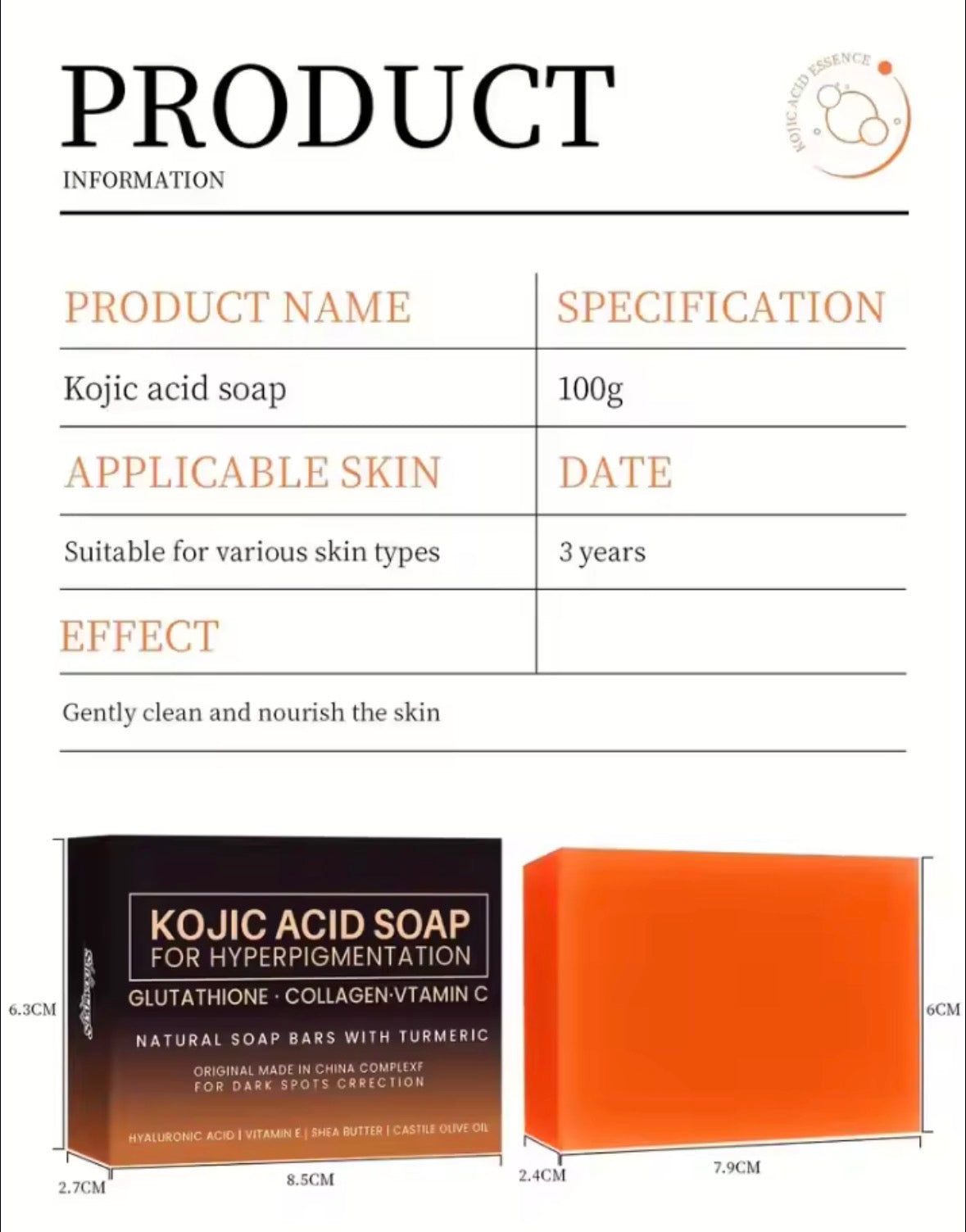 Kojic Acid Gesichtsseife – Tiefenreinigung & Hautaufhellung